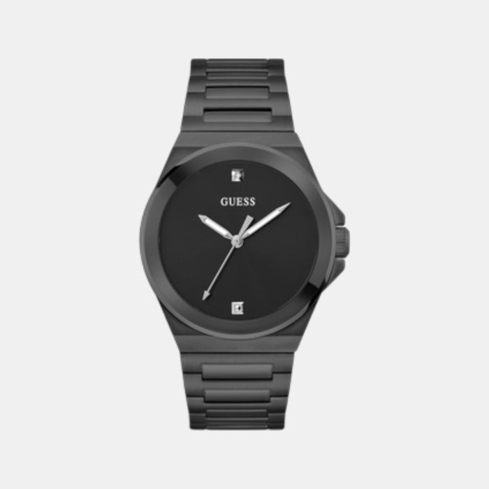 Gd Vinyl Men Quartz Black Dial Analog Stainless Steel Watch Gw0833G2