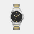 Gd Vinyl Men Quartz Black Dial Analog Stainless Steel Watch Gw0833G3