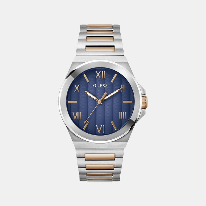 Gd Vinyl Men Quartz Blue Dial Analog Stainless Steel Watch Gw0789G4