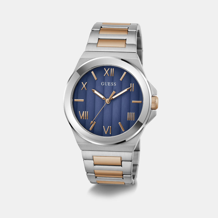 Gd Vinyl Men Quartz Blue Dial Analog Stainless Steel Watch Gw0789G4