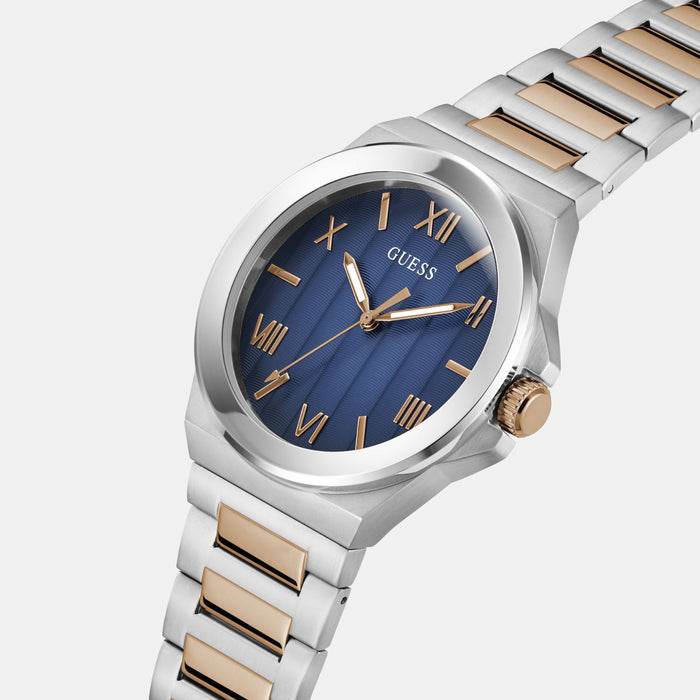 Gd Vinyl Men Quartz Blue Dial Analog Stainless Steel Watch Gw0789G4