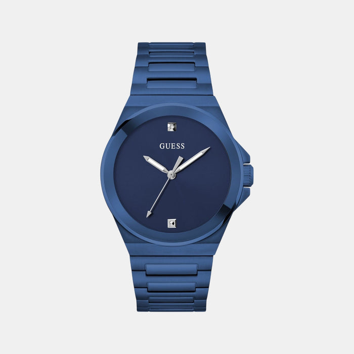 Gd Vinyl Men Quartz Blue Dial Analog Stainless Steel Watch Gw0833G1