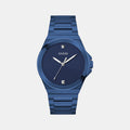 Gd Vinyl Men Quartz Blue Dial Analog Stainless Steel Watch Gw0833G1