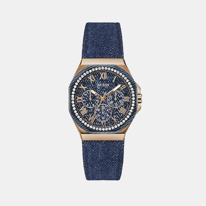 Glaze Women Quartz Blue Dial Multi-Function Fabric Watch GW0753L5