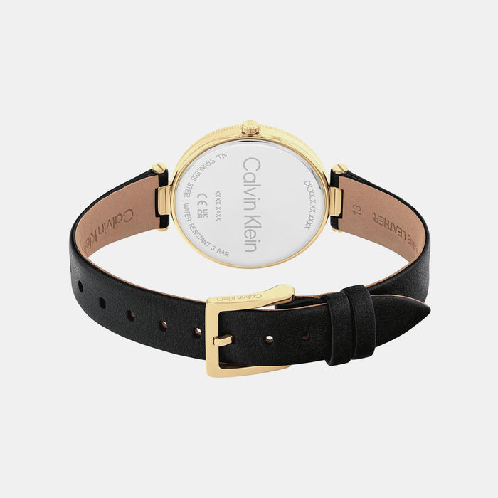 Gleam Women Quartz Black Dial Analog Leather Watch 25100017