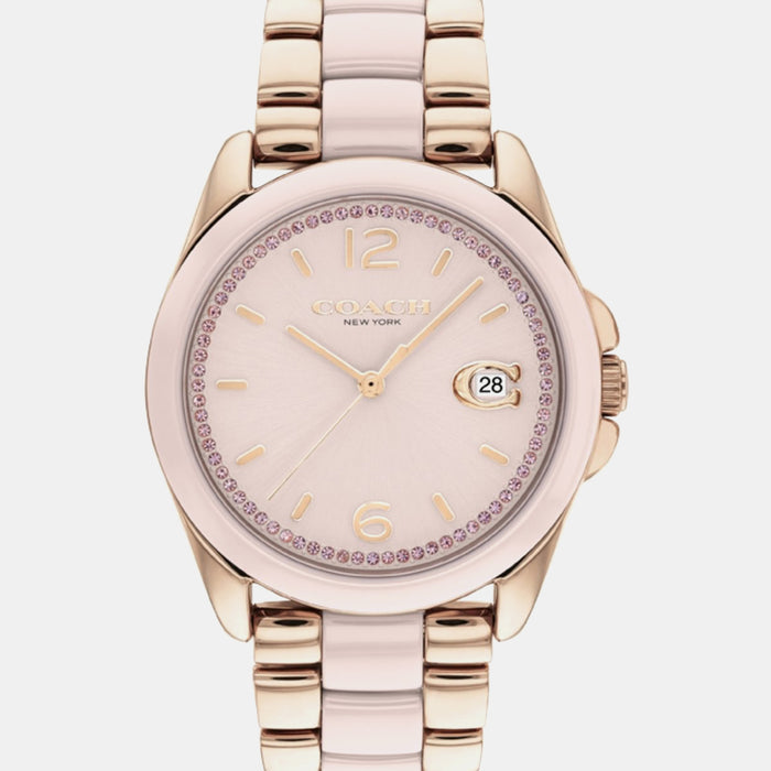 Greyson Women Quartz Pink Dial Analog Stainless Steel Watch 14504188