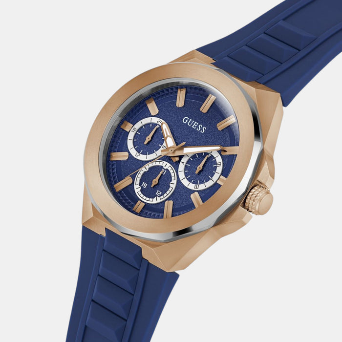 Guess Men Round Blue watch