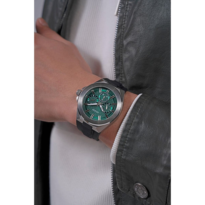 Gs Dashboard Men Quartz Green Dial Multi-Function Silicone Watch Gw0799G3