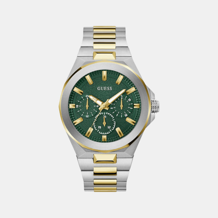 Gs Dashboard Men Quartz Green Dial Multi-Function Stainless Steel Watch Gw0798G3