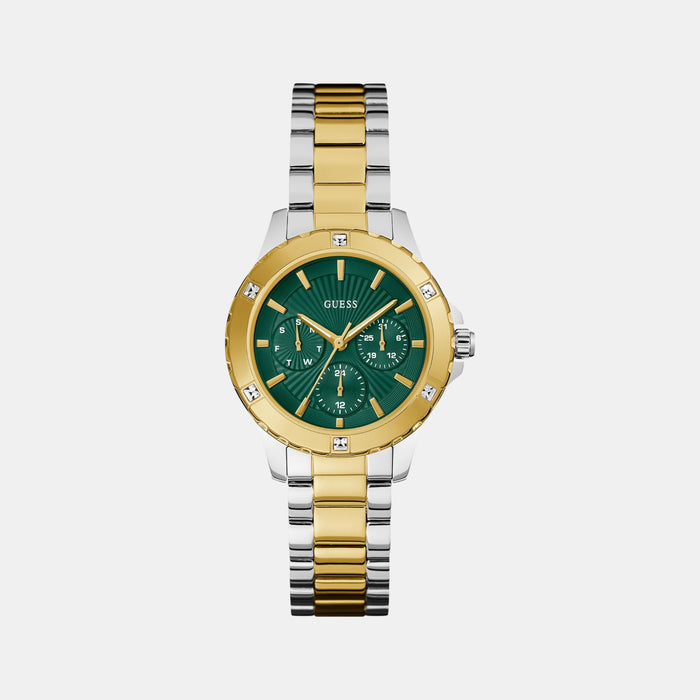Gs Mist Women Quartz Green Dial Multi-Function Stainless Steel Watch Gw0723L1