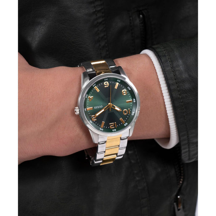 Gs Monte Men Quartz Green Dial Analog Stainless Steel Watch Gw0804G4