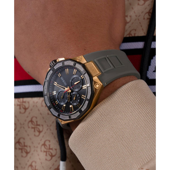 Gs R2 Men Quartz Black Dial Multi-Function Silicone Watch Gw0803G1