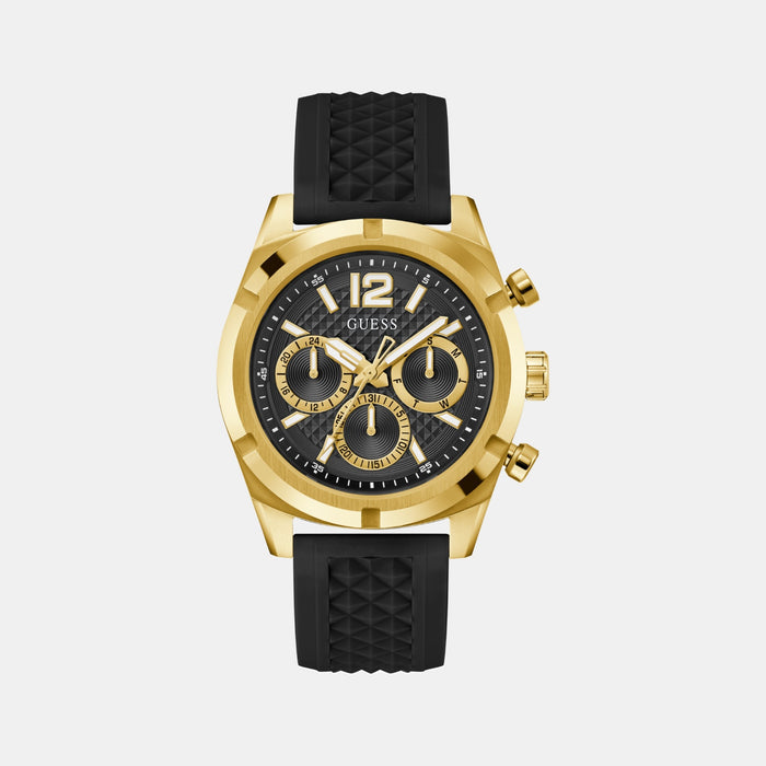 Gs Resistance Men Quartz Black Dial Multi-Function Silicone Watch Gw0729G2
