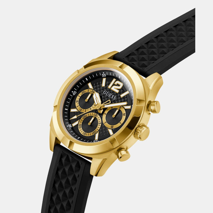 Gs Resistance Men Quartz Black Dial Multi-Function Silicone Watch Gw0729G2