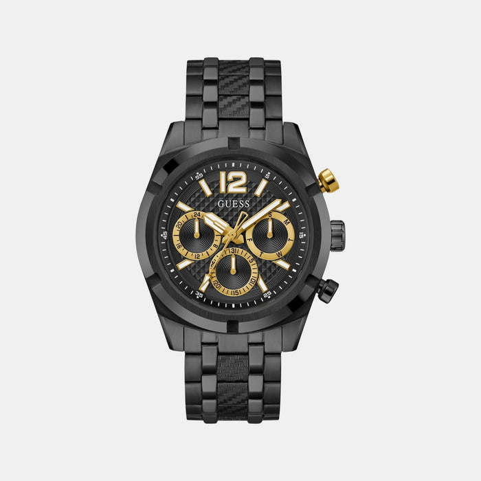 Gs Resistance Men Quartz Black Dial Multi-Function Stainless Steel Watch Gw0714G4