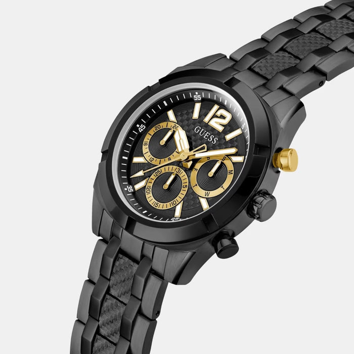Gs Resistance Men Quartz Black Dial Multi-Function Stainless Steel Watch Gw0714G4