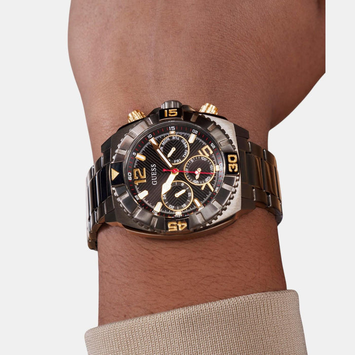 Gs Traction Men Quartz Black Dial Multi-Function Stainless Steel Watch Gw0800G2