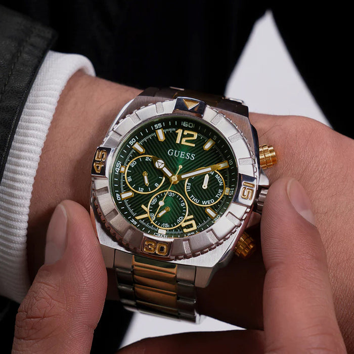 Gs Traction Men Quartz Green Dial Multi-Function Stainless Steel Watch Gw0800G1