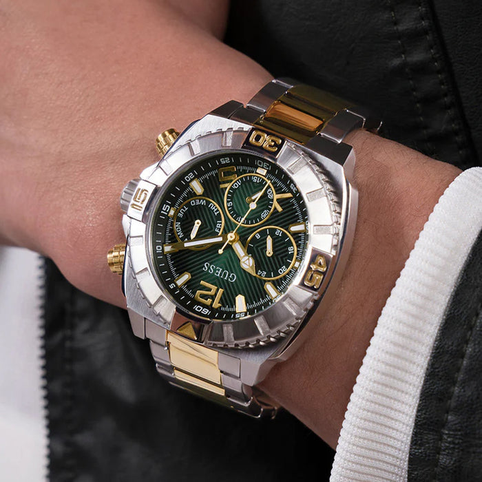 Gs Traction Men Quartz Green Dial Multi-Function Stainless Steel Watch Gw0800G1