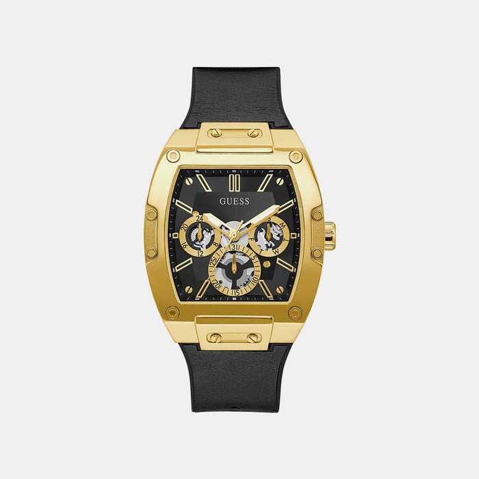 Gt Phoenix Men Quartz Black Dial Multi-Function Leather Watch Gw0202G1