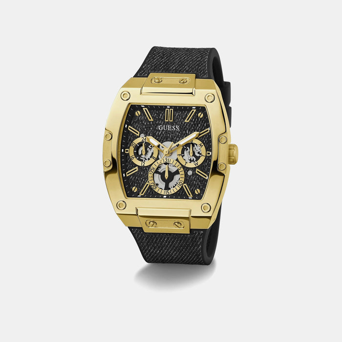 Gt Phoenix Men Quartz Black Dial Multi-Function Silicone Watch Gw0786G1