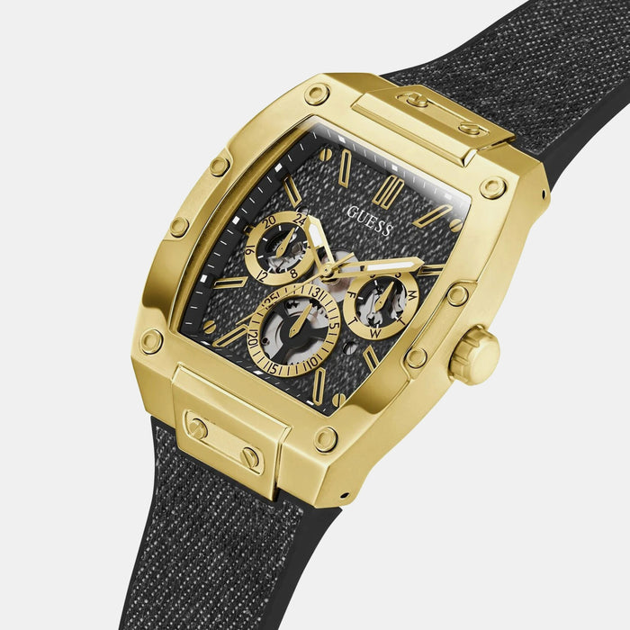 Gt Phoenix Men Quartz Black Dial Multi-Function Silicone Watch Gw0786G1