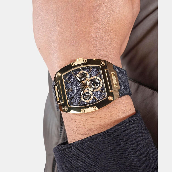 Gt Phoenix Men Quartz Black Dial Multi-Function Silicone Watch Gw0786G1