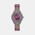 Gt Shooting Star Women Quartz Purple Dial Analog Stainless Steel Watch Gw0746L3