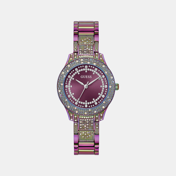 Gt Shooting Star Women Quartz Purple Dial Analog Stainless Steel Watch Gw0746L3