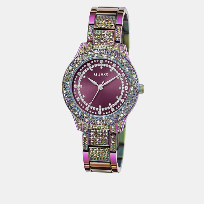 Gt Shooting Star Women Quartz Purple Dial Analog Stainless Steel Watch Gw0746L3