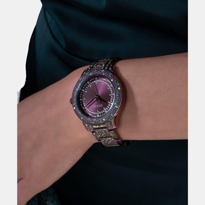 Gt Shooting Star Women Quartz Purple Dial Analog Stainless Steel Watch Gw0746L3