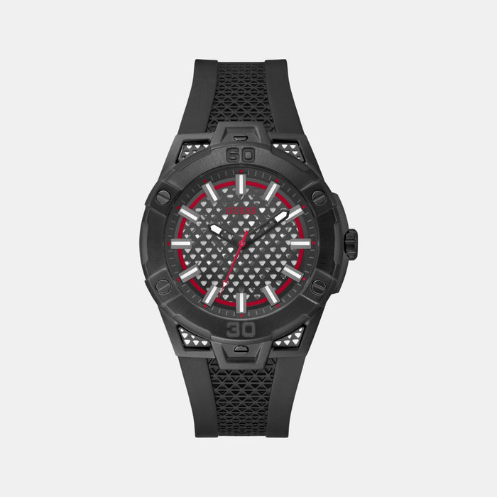 Guess Sport Men Quartz Black Dial Analog Silicone Watch GW0712G1