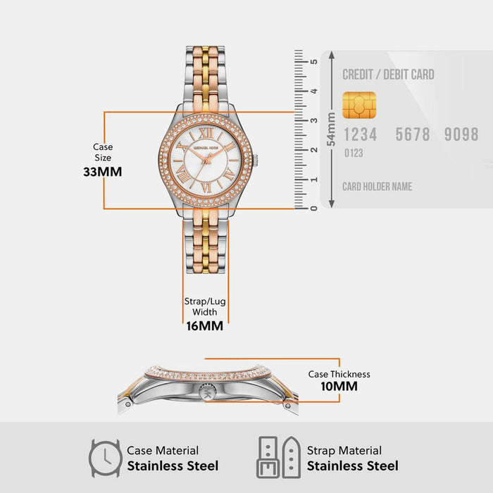 Harlowe Women Quartz Mother of Pearl Dial Analog Stainless Steel Watch MK4846