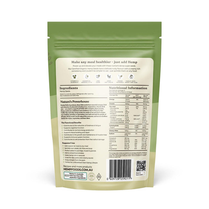 Hemp Seeds - Buy 20 packs - 25 x 250g Pouch - Hemp Foods Australia