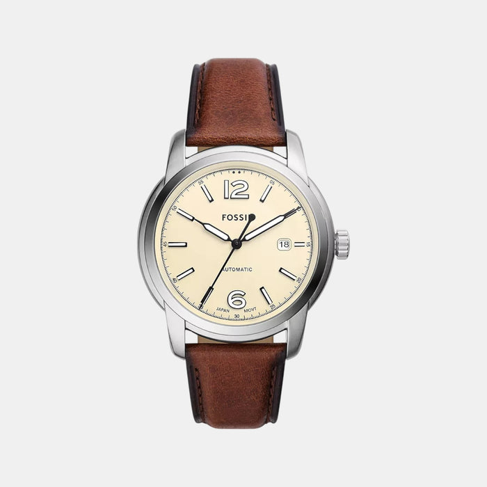 Heritage Men Automatic Beige Dial Analog Leather Watch ME3221