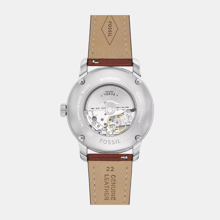 Heritage Men Automatic Beige Dial Analog Leather Watch ME3221