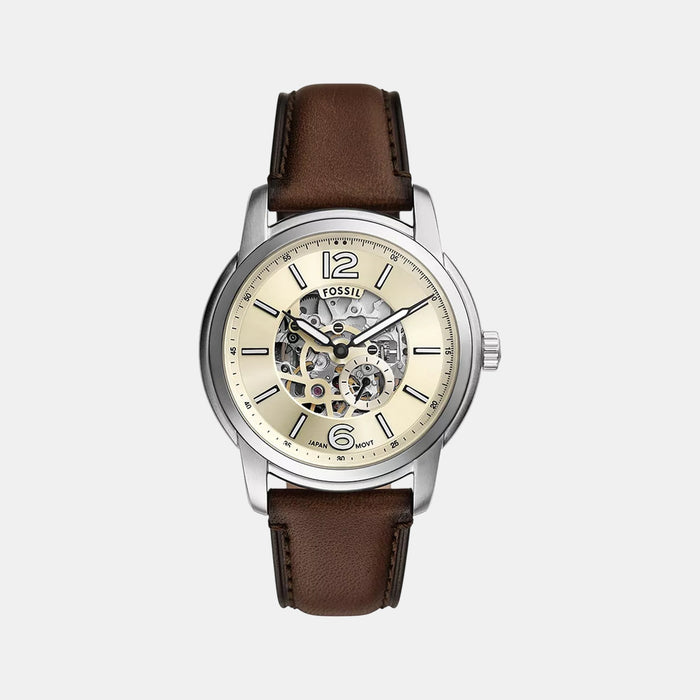 Heritage Men Automatic Cream Dial Analog Leather Watch ME3264