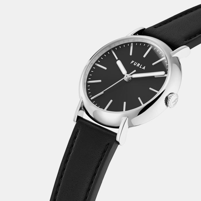 Heritage Women Quartz Black Dial Analog Leather Watch WW00023010L1
