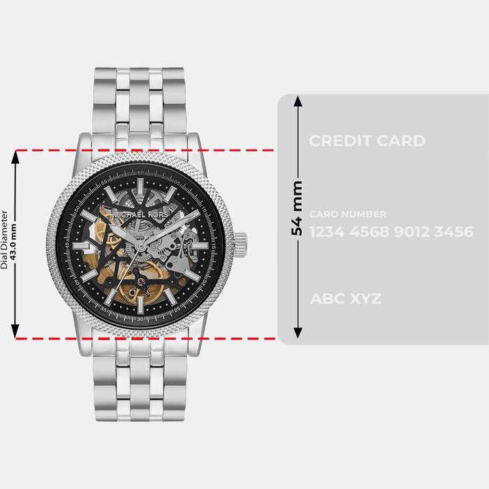 Hutton Men Automatic Black Dial Analog Stainless Steel Watch MKO1076