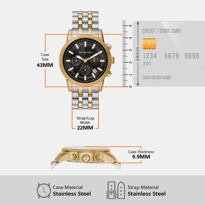 Michael Kors 43 mm Two Tone Quartz watch
