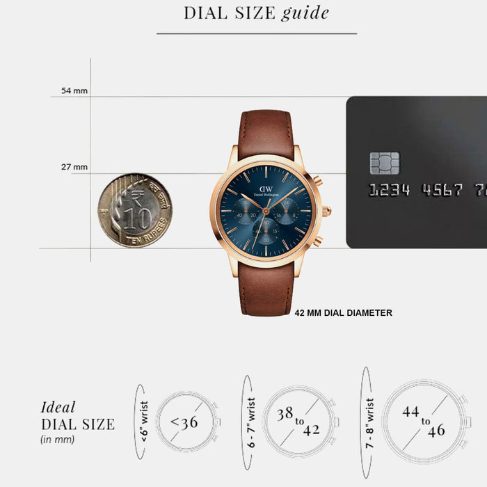 Iconic Men Quartz Blue Dial Chronograph Leather Watch DW00100639K