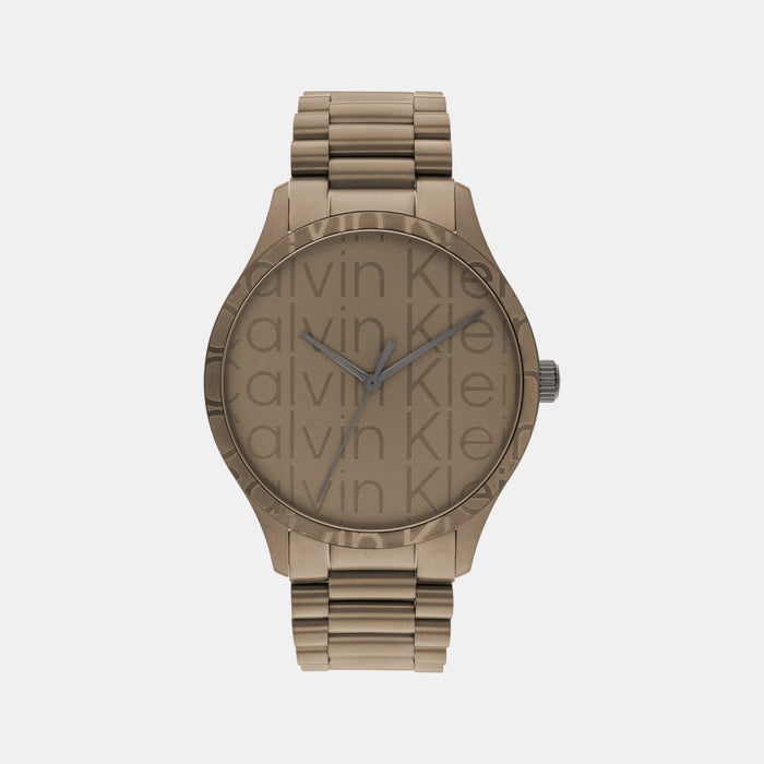 Iconic Unisex Quartz Beige Dial Analog Stainless Steel Watch 25200343