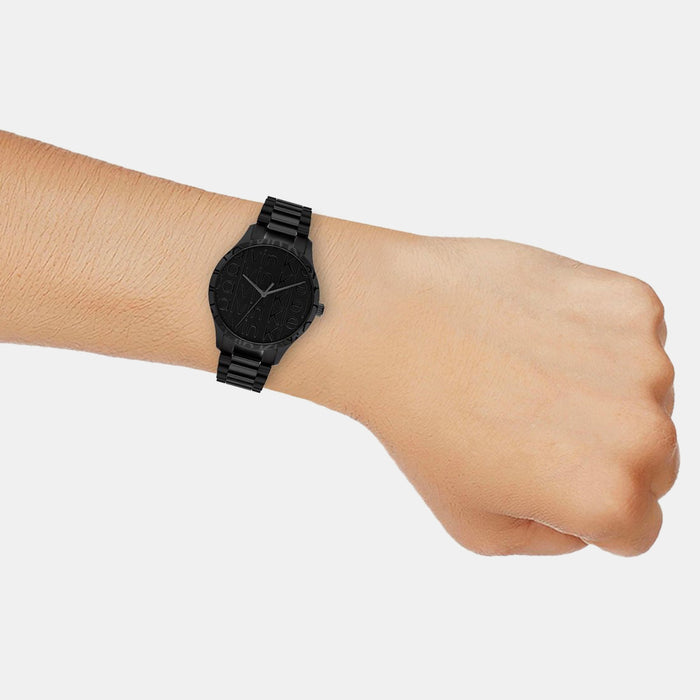 Iconic Unisex Quartz Black Dial Analog Stainless Steel Watch 25200344