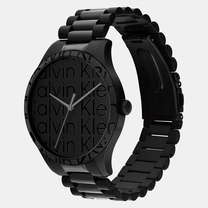 Iconic Unisex Quartz Black Dial Analog Stainless Steel Watch 25200344