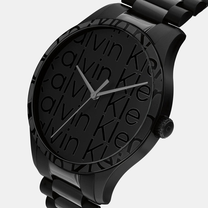 Iconic Unisex Quartz Black Dial Analog Stainless Steel Watch 25200344