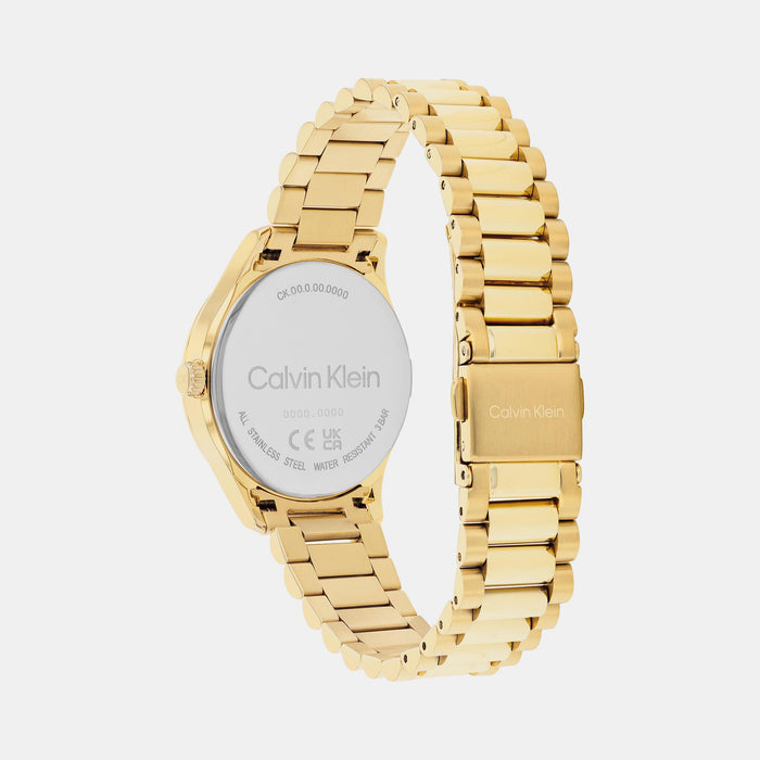 Calvin Klein Unisex Round Gold watch