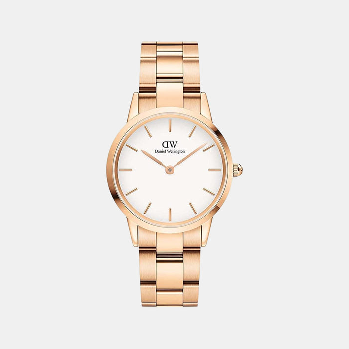 Iconic Women Quartz White Dial Analog Stainless Steel Watch DW00100211K
