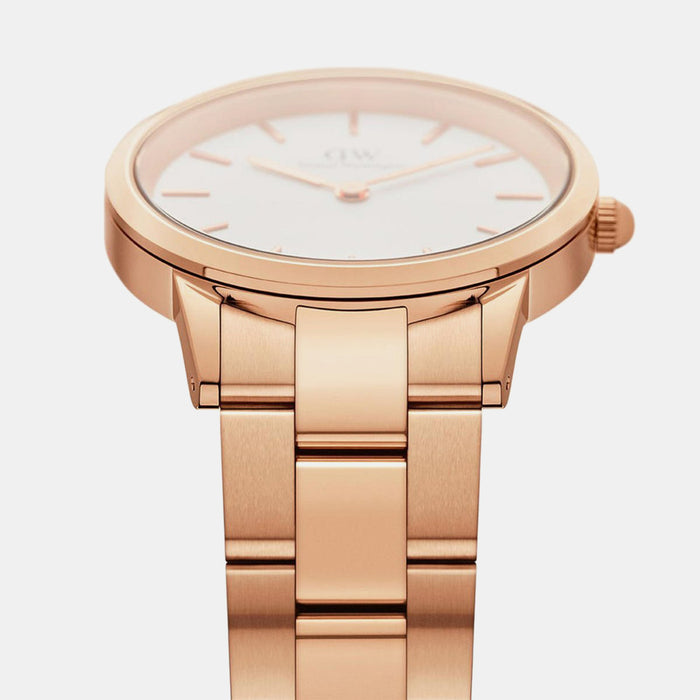 Iconic Women Quartz White Dial Analog Stainless Steel Watch DW00100211K