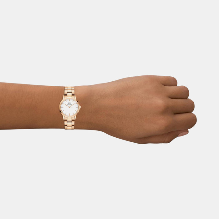 Iconic Women Quartz White Dial Analog Stainless Steel Watch DW00100211K