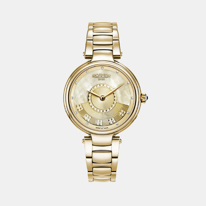 Lady Mermaid Women Quartz Gold Dial Analog Stainless Steel Watch 602857 48 30 50